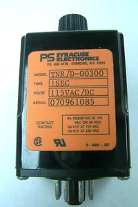 TNR-D-00300 PS Syracuse Electronics Time Delay Relay Unit 1 Sec 115VAC Used - Picture 1 of 7