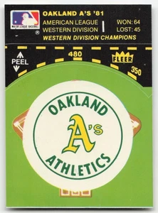 1982 Fleer Stickers Oakland A's Baseball Diamond ODDBALL! - Picture 1 of 2