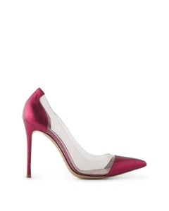 Gianvito Rossi Pumps Aus Metallisch Rosa Leder Und Pvc Weiblich Rosa 37 - Bild 1 von 8