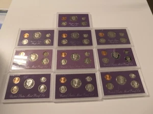 1984-1993 U.S. Mint Proof Sets Kennedy Half Dollar x10 - Bild 1 von 7