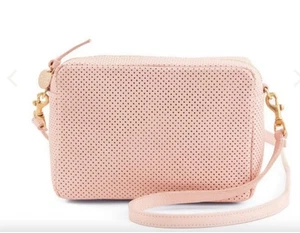 Clare V cremefarbenes perforiertes Leder Crossbody Ballett rosa neu mit Etikett - Bild 1 von 10