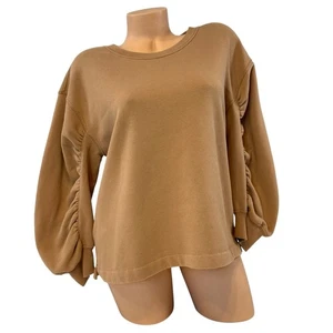 Abercrombie & Fitch Womens Medium Soft Ruched 3/4 Sleeve Brown Sweatshirt - Picture 1 of 9
