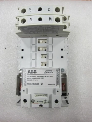 ABB GE General Electric CR460B 120V Coil Lighting Contactor w (2)CR460XP32, New - Image 1 of 4