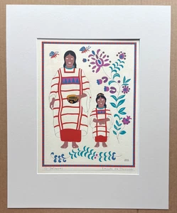 Carlos Mérida Silkscreen Print, "Triques... Oaxaca" in 16" x 20" Mat, 1945 - Picture 1 of 4