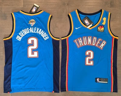 OKC Thunder #2 Shai Gilgeous-Alexander Stitched Blue NBA Finals Champions Jersey - Image 1 of 4