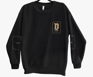 D MAGAZINE Men Pullover Textured Sweatshirt Sz L Black Embroidered Logo 22-13 - Picture 1 of 12