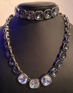 Pier One Crystal Statement Necklace 16" Adjustable & Stretch Bracelet DT25 - Picture 1 of 5
