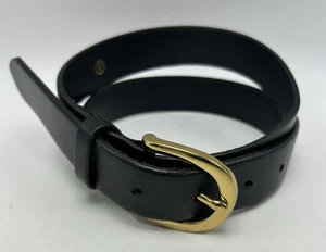 J Crew Gürtel Damen XS klassisch italienisch schwarz Leder klassisch Basic hergestellt USA F9579 - Bild 1 von 6