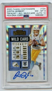 2020 Panini Contenders 104 Justin Herbert Wild Card Autograph PSA 8 /25 - Bild 1 von 2