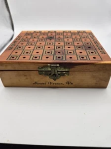 Vintage Checkers Wood Travel Set Souvenir Of Mount Vernon, Virginia - Picture 1 of 3