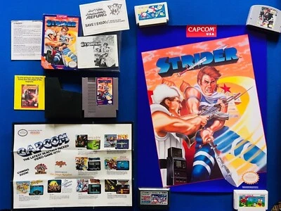 Strider NES Nintendo Box Manual 100% CIB Complete Promo Inserts MAIL AWAY POSTER - Image 1 of 4