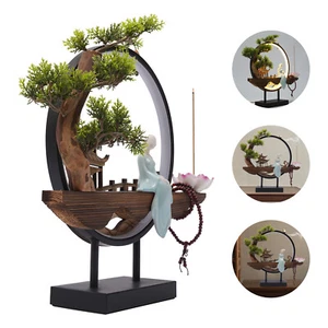 Backflow Incense Holder W/LED Light Ceramic Incense Burner For Relaxing/Decor - Picture 1 of 7