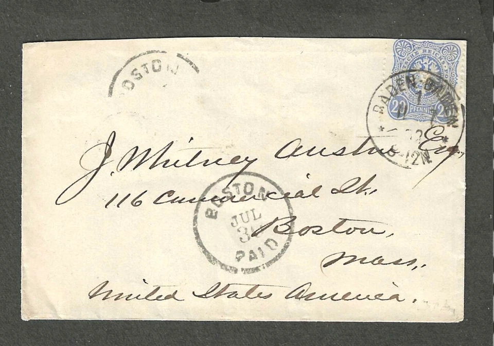 DE COLECCIÓN BADEN BADEN, ALEMANIA A BOSTON, CUBIERTA MASIVA Foto 1 de 1