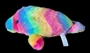 Wishpets 2016 Rainbowsoft Seekuh Seekuh Plüschtier Regenbogenstreifen Stofftier - Bild 1 von 5