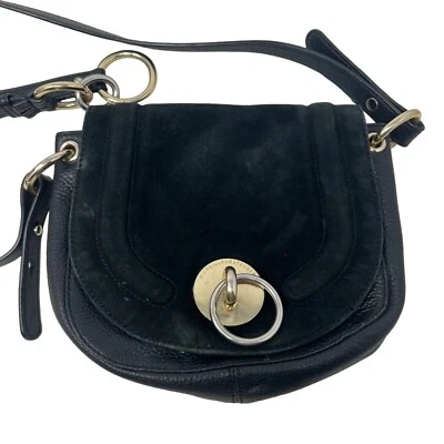 Bolso Bandolera Diane Von Furstenberg Love Power Cuero Negro Solapa Frontal Foto 1 de 4