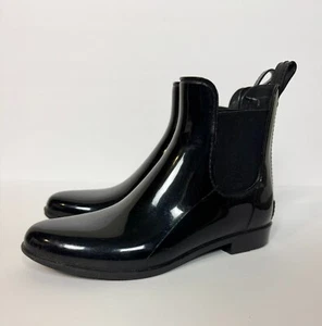 Sam Edelman Boots Womens 9 M Tinsley Rain Chelsea Ankle Black Rubber Pull On - Picture 1 of 10