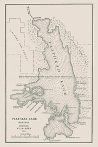 1915 Karte von Flathead Lake Montana - Bild 1 von 3