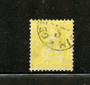 Switzerland #63 (S072) Helvetia 15c lemon, granite paper, Used, FVF, CV$540.00 - Picture 1 of 2