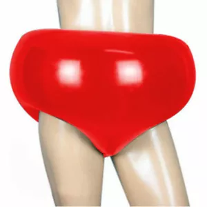Pantaloncini corti lattice gomma rosso tuta gatto moda biancheria intima pantaloni fatti a mano S-XXL 0,4 mm - Foto 1 di 3