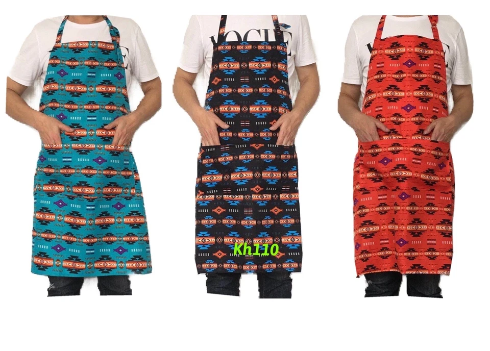 NU TRENDZ Southwest Navajo Chef Apron With Pockets Grill /Kitchen/ BBQ