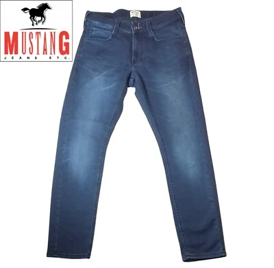 Pantalones de mezclilla para hombre Mustang Oregon cónicos azul oscuro (azul marino) W30 L30 algodón premium Demin Foto 1 de 4