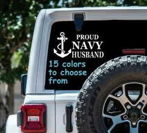 7 Sizes Proud Navy Husband Car Window Decal Sticker Macbook Laptop sticker - Foto 1 di 2