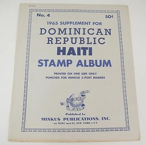 Minkus 1965 Dominican Republic & Haiti Album Supplement #4 New Old Stock  - Picture 1 of 2