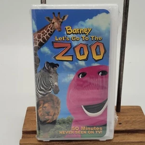 Brand New Sealed Barney - Lets Go to The Zoo VHS Clear Clamshell VHS VCR Tape - Foto 1 di 4