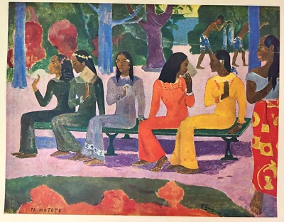 Ta Matete The Market Women Vintage Folio Art Print Paul Gauguin - Image 1 of 4