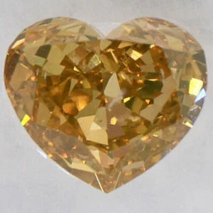 Heart Diamond Natural Fancy Yellowish Brown Color 1.01 Carat SI2 IGI Certificate - Picture 1 of 6