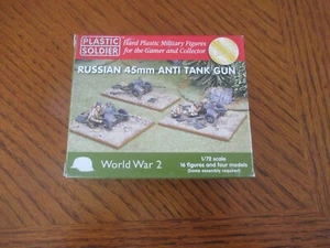 Pistola antitanque rusa de 45 mm Plastic Soldier #WW2G20001 Segunda Guerra Mundial 16 figuras 4 armas 1/72 - Imagen 1 de 2