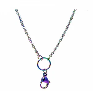 Edelstahl Regenbogen 28" Rolo Halskette für Medaillons - Bild 1 von 1