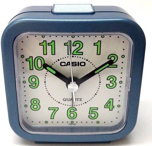 Casio Travel Desk Quartz Alarm Clock Neobrite Resin Case w Battery TQ141-2 New - Image 1 of 1