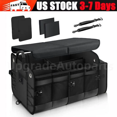 Folding Car Rear Trunk Cargo Organizer Net Luggage Seat Storage Bag Bin Box Foto 1 de 4