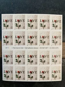 LOVE Rose BOOKLET OF 20 STAMPS -MNH 34 cent - Picture 1 of 4