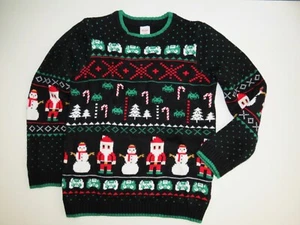 Boys Holiday Time Gaming 8-Bit Gamer Arcade Fun Christmas Sweater Size L 10-12 - Picture 1 of 4
