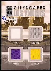 Kobe  Magic  Gretzky  Cey 2016 Famous Fabrics Cityscapes L A Holiday Bonus 3/3 - Picture 1 of 2