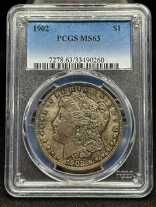 1902 Morgan Silver Dollar PCGS MS63 (es070) - Picture 1 of 2