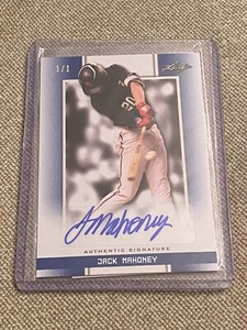 JACK MAHONEY 2019 Leaf Perfect Game AUTOGRAPH Blue Blank Back #1/1 ROCKIES