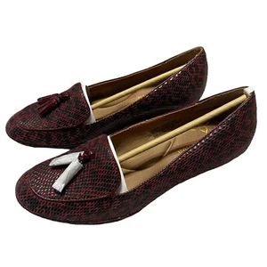 Comfortiva Womens Leather Snakeskin Print Closed Toe Loafers, Black, Size 8M - Picture 1 of 13