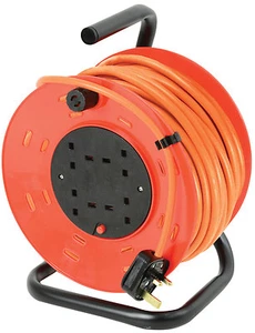 25m Extension Cable Reel 240V with 16 AMP Plug Input to 4 Gang UK Mains Sockets - Picture 1 of 1