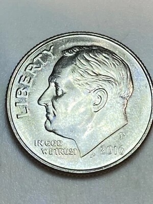 2016 P U.S. Roosevelt Dime🔥REV & OBV DIE CHIP 🔥STARBURST🔥FREE SHIPPING - Image 1 of 4