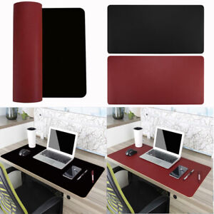 Schreibtischunterlage Soft Lux Leder 70 x 50 Rot mit Rote Naht 