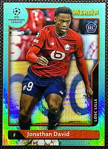 2022 Topps Merlin UEFA Champions Aqua Jonathan David Rookie #99 - Imagen 1 de 2
