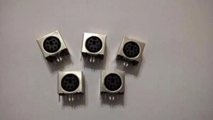 ZAN157 Lot of 5pcs KMDGX-6S-BS 6Pos Circular DIN Connector R/A Full Shield Gold - Foto 1 di 3