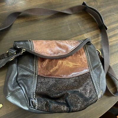 The Sak Mujer Bandolera Bolso de Hombro Cartera Marrón Retazos Tamaño Mediano Foto 1 de 4