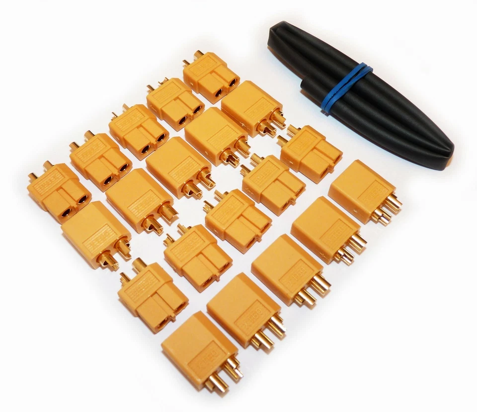 10 pairs XT60 male female heat shrink tubing high current connector 20 pieces connector - Image 1 of 1