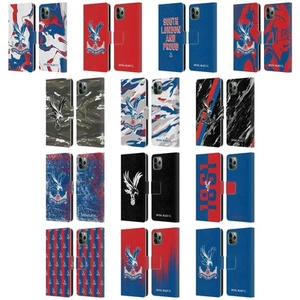 OFFICIAL CRYSTAL PALACE FC CREST LEATHER BOOK CASE FOR APPLE iPHONE PHONES - Picture 1 of 16