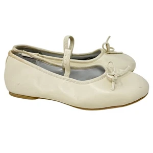 Tip Top Elegant Ivory Ballet Flats with Delicate Bow & Cross-Strap Design Slip - Picture 1 of 6
