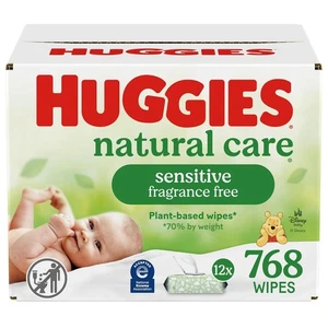 Huggies Natural Care Salviette per Bambini Sensibili Senza Profumo, Confezione da 12 Flip-Top (768 Salviette) - Foto 1 di 10